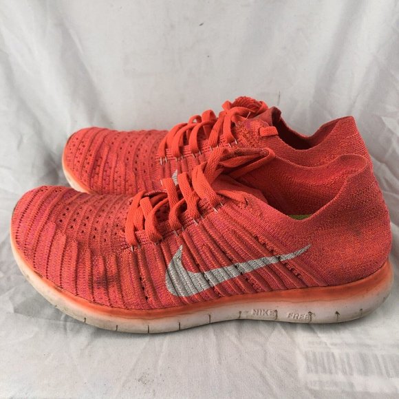 Nike Womens Free RN Flyknit 831070-801 Orange Running Shoes Sneakers Size 8 - Picture 3 of 6